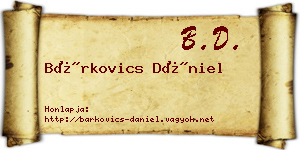 Bárkovics Dániel névjegykártya